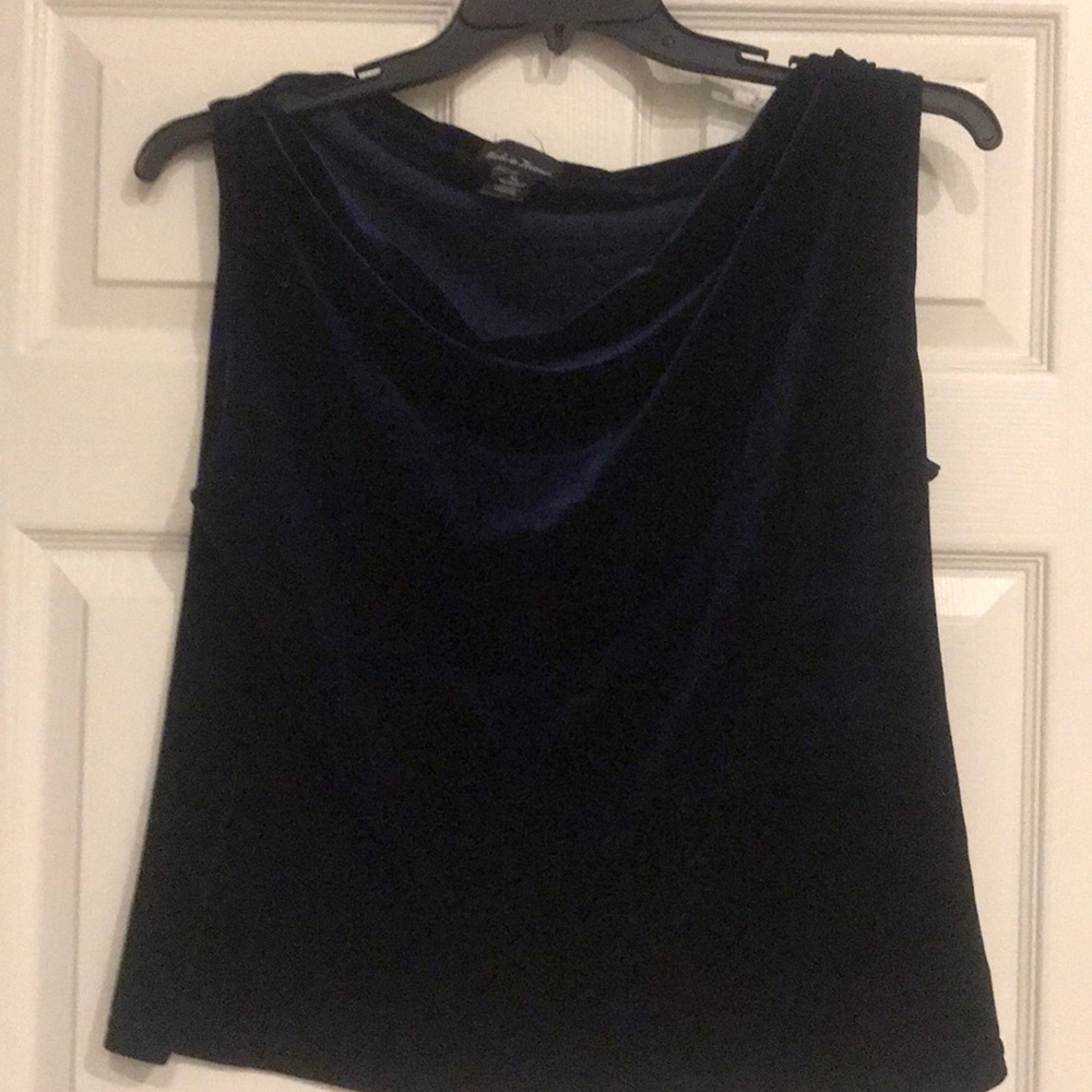 Midnight Blue Velour Top Size XL